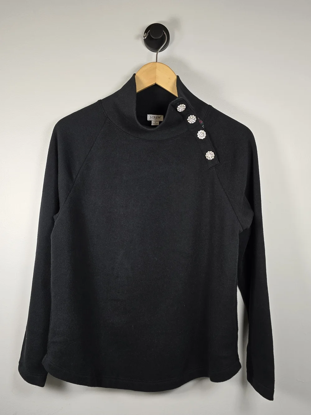 Women's Sweater Loose Fit Holiday Style With Plaid And Sparkly Stone Detail.